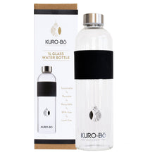 Load image into Gallery viewer, KURO-Bō Gō-Ecō Glass Water Bottle (1L)