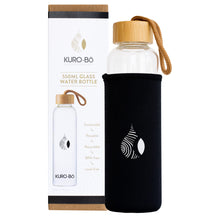Load image into Gallery viewer, KURO-Bō Gō-Ecō Glass Water Bottle (550ml)
