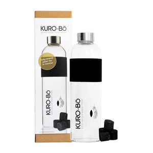 FILTER SET: KURO-Bō Gō-Ecō Glass Water Bottle (1L) + KURO-Bō Kōins